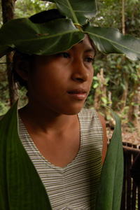 Shuar child preparing for the ceremony 